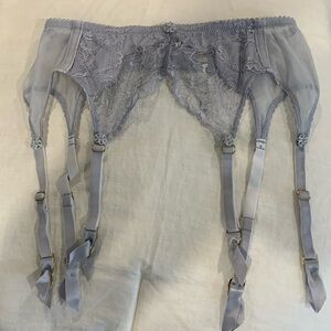 Dita von teese lace garter belt silvery blue color